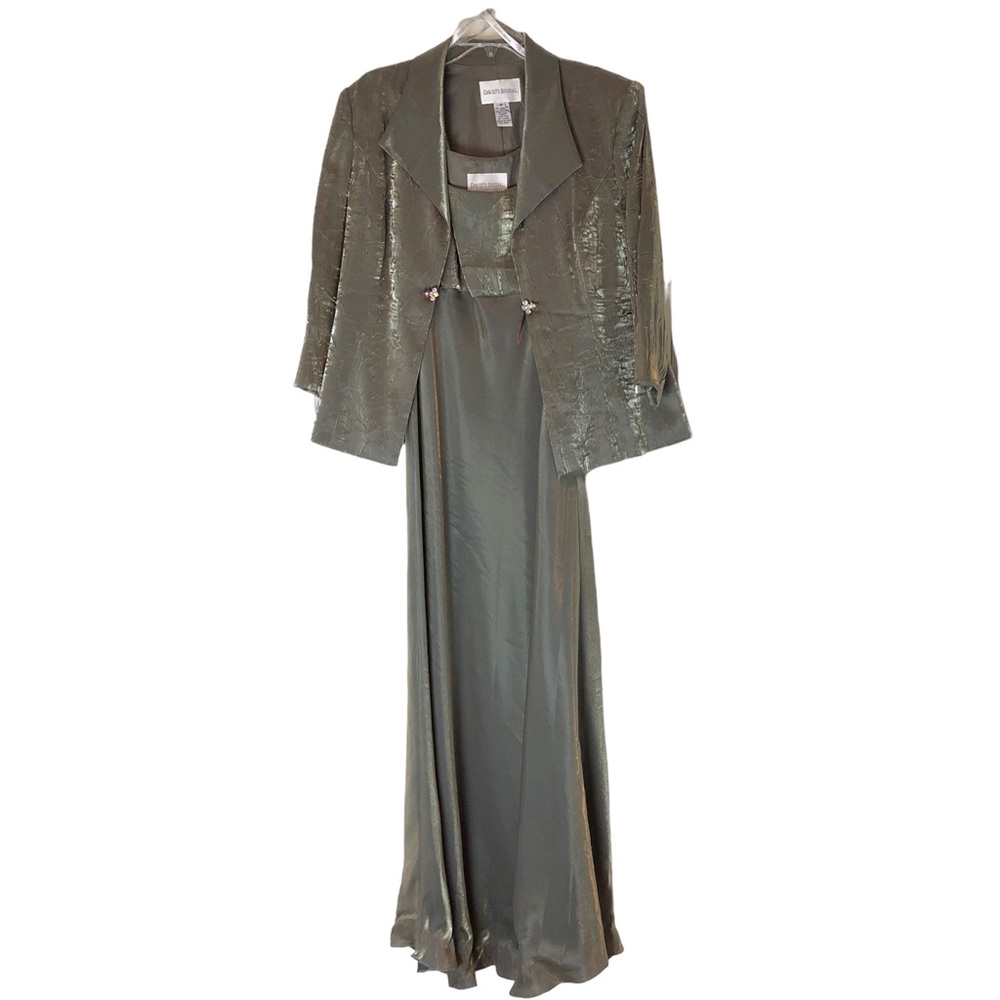 David’s Bridal long MOB Mother of Bride 100% polyester feels & looks silky